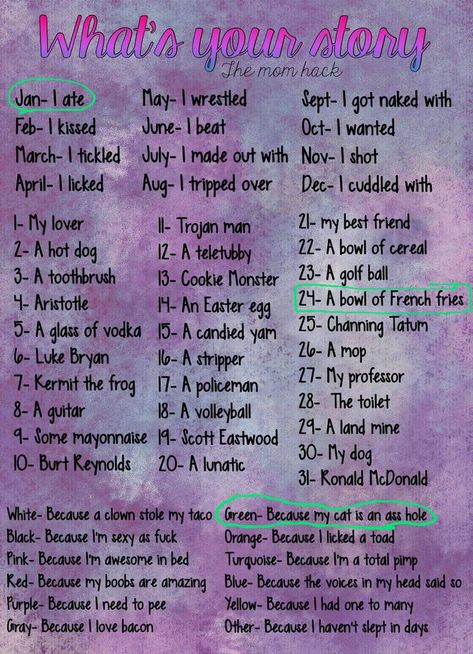 My story is called I ate a bowl of French fries because my cat is an ass hole Gothic Names, Bff Questions, Funny Name Generator, Birthday Scenario Game, Funny Birth, Birthday Scenario, Pirate Names, Fb Games, Mermaid Names