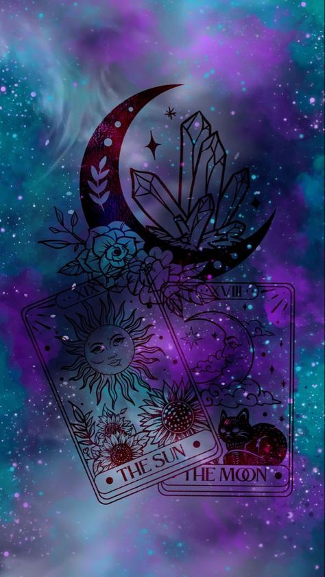 Witchy Iphone Aesthetic, Lunar Wallpaper Aesthetic, Tarot Phone Wallpaper, Clairvoyant Aesthetic, Witchy Background Aesthetic, Witchy Vibes Wallpaper, Wicca Wallpaper, Witchy Background, Blue Galaxy Wallpaper