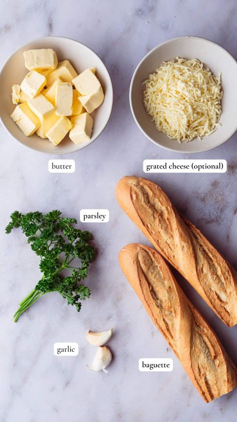 Baguette Garlic Bread, Garlic Bread Baguette, Garlic Bread At Home, Make Garlic Bread, Baguette Recipe, Baguette Bread, White Bean Salad, Garlic Cheese Bread, Garlic Bread Recipe