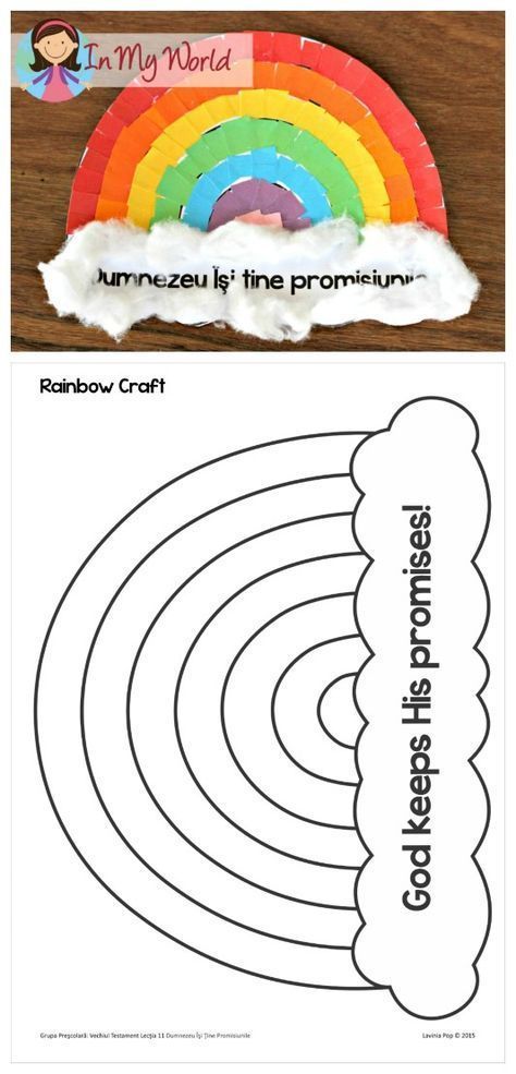 FREE Sunday School Lesson God Keeps His Promises Rainbow craft God Keeps His Promises Rainbow, Crafts For Kids Printable, Rainbow Crafts For Kids, Preschool Sunday School Lessons, God Keeps His Promises, Vertrouw Op God, Toddler Sunday School, Preschool Bible Lessons, Nursery Crafts