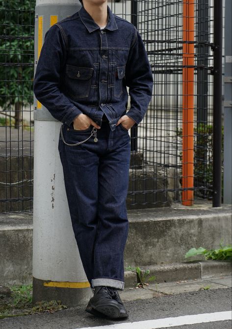 Raw Denim Outfit, Raw Denim Outfit Men, Denim Outfit Men, Jeans Outfit Men, Raw Jeans, Winter 23, Raw Denim, Mens Style, Denim Outfit