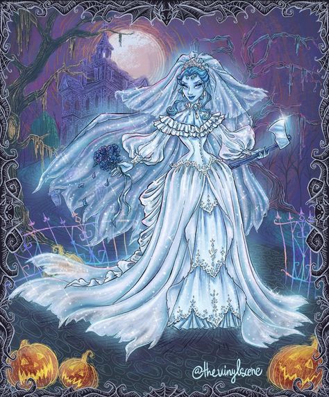 Constance Hatchaway Haunted Mansion, Constance Hatchaway Art, Disney Haunted Mansion Art, Disney Ball, Constance Hatchaway, Ghost Fashion, Cosplay Contest, Drag Art, Cartoon Dress