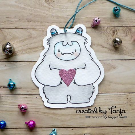 Cute Yeti Drawing, Yeti Ornaments, Yeti Crafts, Cryptid Crafts, Cartoon Yeti, Yeti Drawing, Yeti Party, Christmas Yeti, Cute Yeti