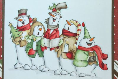 Carolers Christmas, Christmas Drawings, Art Impressions Cards, Create Christmas Cards, Snowman Cards, Christmas Card Art, Cardmaking Ideas, Whimsy Stamps, Art Impressions