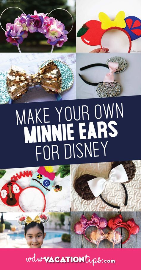 Diy Minnie Ears, Rose Gold Minnie Ears, Diy Disney Ears, Disney Ears Headband, Disney Diy Crafts, Diy Mickey Ears, Disney Mouse Ears, Disney Mickey Ears, Disney Mouse