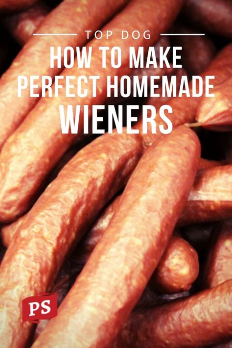 Our complete guide on making delicious homemade hot dogs. Home Made Hot Dogs, Homemade Hot Dogs Recipes, Homemade Hotdogs Recipes, How To Make Hotdogs, Homemade Hotdogs, Snack Stick Recipe, Meat Curing, Homemade Hot Dogs, Pic Nice