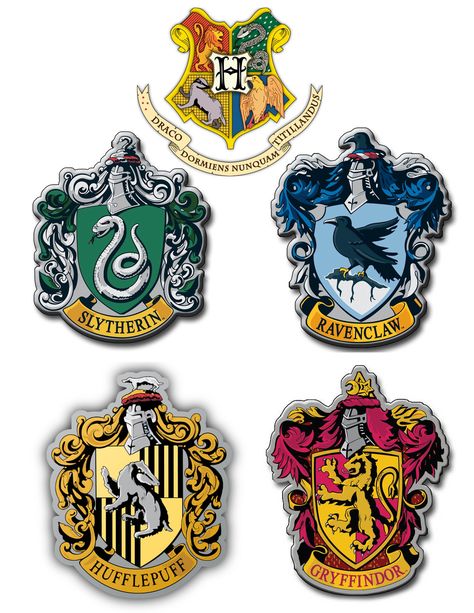 Hogwarts House Crests - sm Hogwarts Houses Printables, Hogwarts House Crests, Harry Potter Motto Party, Logo Harry Potter, Baby Harry Potter, Harry Potter Houses Crests, Harry Potter Christmas Decorations, Harry Potter Crest, Hogwarts Houses Crests