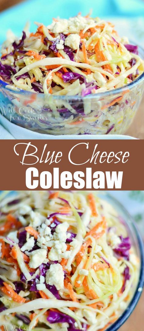 Ina Garten, Blue Cheese Coleslaw, Blue Cheese Vinaigrette, Blue Cheese Crumbles, Blue Cheese Recipes, Coleslaw Recipe Easy, Blue Cheese Salad, Vinegar Dressing, Side Dishes For Bbq