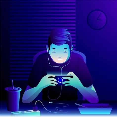 Character playing mobile games in the mi... | Free Vector #Freepik #freevector #technology #house #internet #game Well Paper, Mobile Gaming, Troll Face, Thumbnail Design, Mobile Games, Boys Playing, Vector Character, Playing Video Games, Set You Free