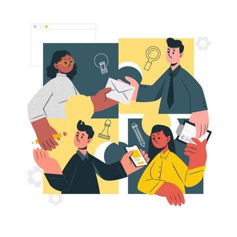 Illustration Story, Small And Medium Enterprises, Concept Illustration, Business Illustration, People Illustration, Flat Illustration, Infographic Design, Teamwork, Art Classes