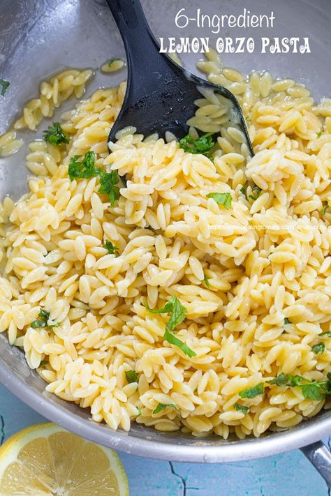 Dairy Free Orzo Recipes, One Pan Orzo, Orzo Pasta Recipe, Lemon Orzo Pasta, Orzo Pasta Recipes, Lemon Pasta Recipes, Recipe With Lemon, Dairy Free Pasta, Lemon Orzo