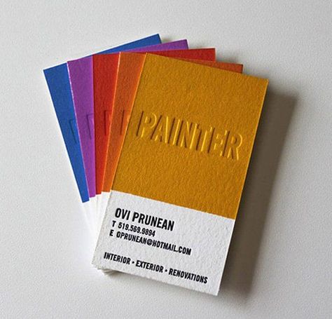 ! See how designers have put a unique spin on traditional business cards. #businesscards #design . #Creative_Business_Cards #세련된_명함 #Painter_Business_Card #Art_Business_Cards Painter Business Card, Creative Business Cards, Artist Business Card, Unique Business Cards Design, Unique Business Card, Art Business Cards, Business Cards Layout, Professional Business Card Design, Business Card Designs