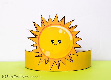 Sun Headband Diy, Sun Paper Crown, Sun Costume For Kids, Star Hats, Sun Costume, Camel Craft, Sun Craft, Printable Sun, Sun Crown