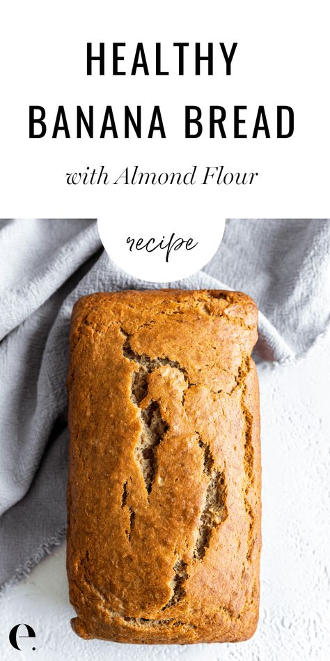 Healthy Banana Bread Recipe with Almond Flour | Gluten-Free. Easy-to-make recipe. Elizabeth Rider #ElizabethRider #BananaBread #Gluten-Free Almond Meal Banana Bread, Almond Flour Banana Bread Recipe, Bread With Almond Flour, Banana Bread Healthy, Almond Flour Banana, Bread Healthy, Flours Banana Bread, Banana Bread Recipe Healthy, Healthy Carbs