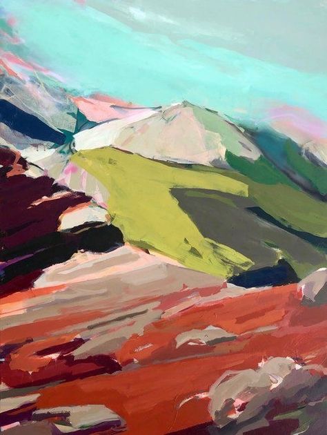 Studio Workshop, Contemporary Landscape Painting, Acrylic Landscape, Japon Illustration, Expressionist Art, Abstract Art Landscape, Landscape Drawings, Mountain Paintings, Abstract Landscape Painting