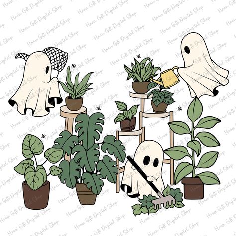 Garden Ghost, Halloween Plants, Ghoul Quotes, Plant Png, Plant Cartoon, Ghost Plant, Tatoo Inspiration, Ghost Png, Money Save