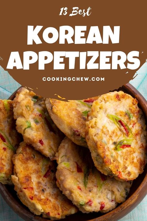 Korean food is hot on the market right now. That's what these 13 easy Korean appetizers are all about! Delicious and fulfilling on your stomach, yet still leaving room for your main courses. Asian Horderves Appetizers, Easy To Make Korean Food, Korean Appetizer Recipes, Easy Korean Appetizers, Korean Authentic Food, Korean Appetizers For Party, Korean Main Course, Korean Potluck Dishes, Korean Finger Food