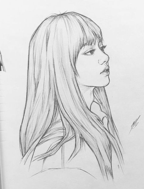 Lisa Blackpink Drawing Pencil, Lisa Blackpink Fanart, Lisa Drawing, Blackpink Drawing, Pink Drawing, Blackpink Fanart, Pencil Sketch Images, Girl Drawing Sketches, Images Kawaii