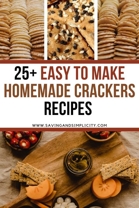 25+ easy to make homemade crackers recipes including gluten free options.  Rosemary and sea salt, cheddar cheese crackers, easy crackers and many more. Great for lunches, snack ideas, with your favorite cheese ball or on charcuterie board. Super easy make and easy on the budget. Homemade Triscuits Cracker Recipe, Homemade Gluten Free Crackers, Southern Cheese Crackers, Home Made Crackers Recipes, Gluten Free Crackers Recipe, Savory Snacks For Kids, Homemade Club Crackers, Homemade Seasoned Crackers, Diy Graham Crackers