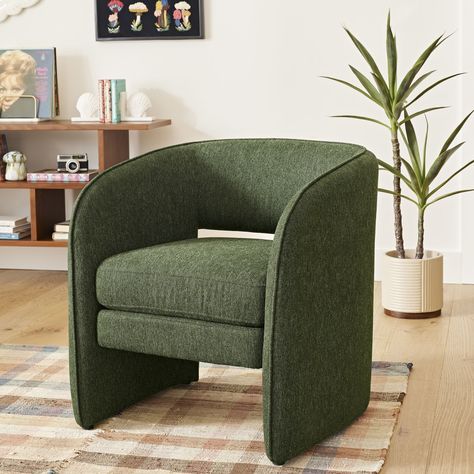 Mariano Curved Cutout Back Upholstered Chair - World Market World Market Chair, Chairs For Living Room, Curved Chair, Lazy Sofa, Upholstered Chair, Chair Sofa, Leisure Chair, Curved Back, Sofa Armchair