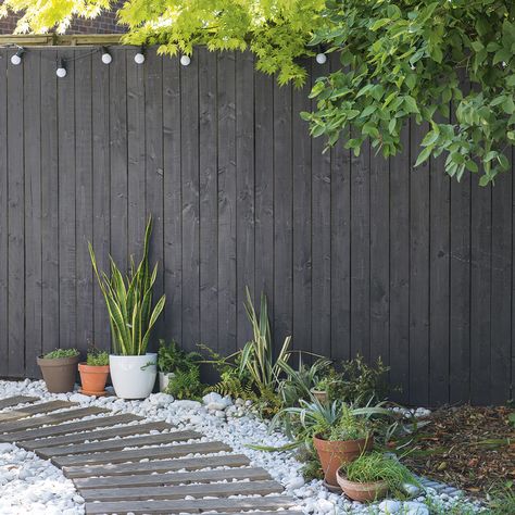 How to paint a fence – treat and protect wooden fences to keep them fresh Garden Fence Paint, Future London, Grey Fences, Garden Ideas To Make, Narrow Garden, Garden Fence Panels, Fence Garden, Budget Garden, Outdoor Living Rooms