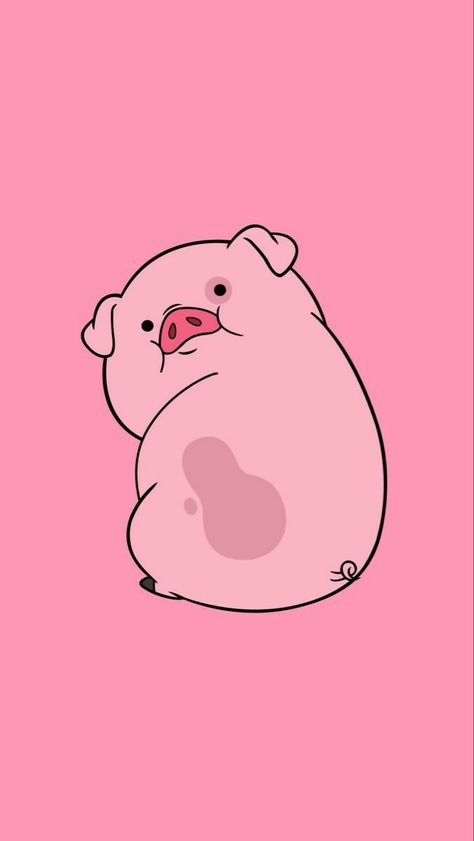 Cute Pig Drawing Cartoon, Pig Drawing Easy, Pig Anime, Gravity Falls Waddles, Trippy Iphone Wallpaper, Pig Wallpaper, Pig Cartoon, Cute Panda Wallpaper