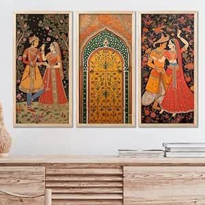 Arab Room, Indian Living Room Design, Wall Art Indian, Pakistani Art, Pichwai Art, Painting For Wall, Frame Drawing, Relief Painting, Sculpture Art Projects