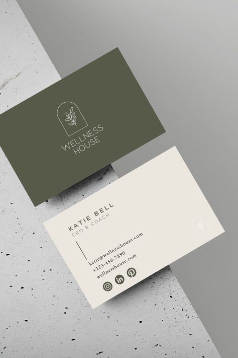 Cool Business Cards Creative Ideas, Cards For Business Ideas, Neutral Color Business Cards, Visit Cards Ideas, Business Card Design Canva, Simple Modern Business Cards, Bussniss Card Design, What To Put On A Business Card, Minimal Visiting Card Design