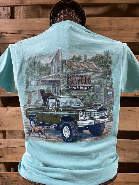 Country Boyfriend Gift Ideas, Country Tee Shirts, Country Brands, Backwoods Logo, Country T Shirts, Western Closet, Western T Shirts, Country Fall Outfits