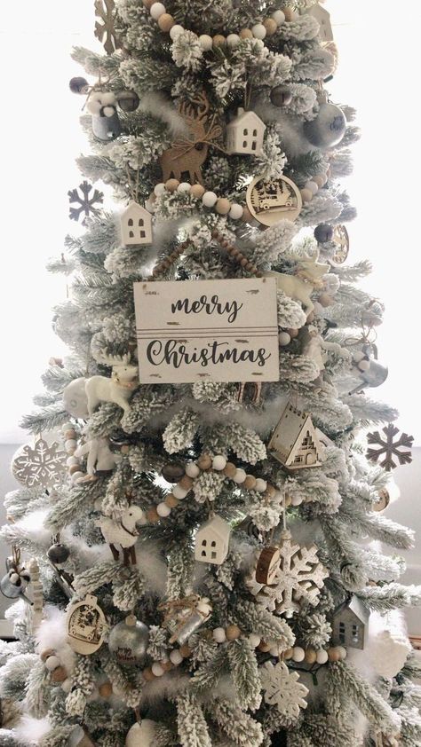 Raz Imports Christmas Trees 2022, Christmas Winter Wonderland Theme Tree, Grey Walls Christmas Decor, White Gold And Wood Christmas Tree, Christmas Trees Ideas 2023, Burlap And White Christmas Tree, Rustic Style Christmas Tree, Wood And White Christmas Tree, Candy Theme Pencil Tree