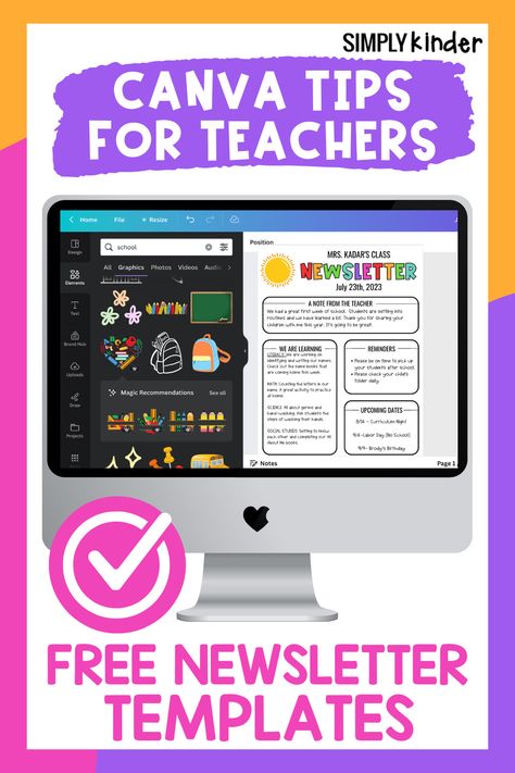 July Newsletter Template, Management Outfits, Teacher Planner Templates, Editable Newsletter Templates, School Newsletter, Classroom Newsletter, News Letter, Tips For Teachers, Canva Tips