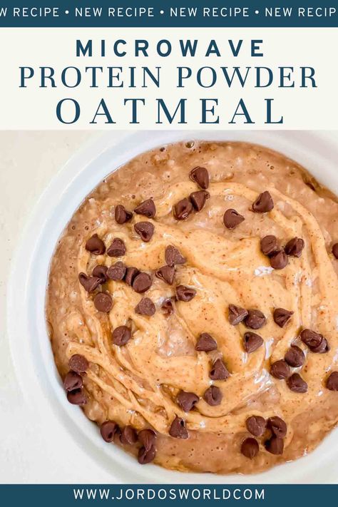 If you need a 2 ingredient breakfast ready in 2 minutes, this protein powder oatmeal is for you! It's quick and easy, delicious, and can be customized your favorite way to start the day. High Protein Low Carb Oatmeal, Diy Protein Oatmeal, Protein Quick Oats, Hot Protein Oatmeal, Microwave Protein Oatmeal, Quest Multipurpose Protein Powder Recipes, Protein Powder Oatmeal Recipes, Cinnamon Protein Powder Recipes, Clean Simple Eats Protein Powder Recipes