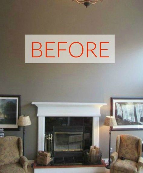 Seriously, these fireplace transformations are stunning! Mantle Update, Easy Mantle, Distressed Hutch, Mantle Beam, Mantle Brackets, Above Fireplace Ideas, Mirror Over Fireplace, Mirror Above Fireplace, Diy Fireplace Mantle