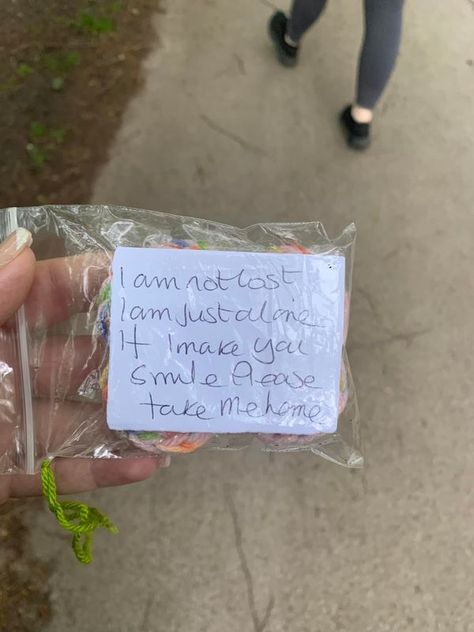 Random Acts of Crochet Kindness | Today I was on a walk In Sutton park and I found this random act of crotchet kindness and it melted my heart | Facebook Random Acts Of Kindness Crochet Ideas, Crochet Random Acts Of Kindness Patterns, Crochet Acts Of Kindness, Random Acts Of Kindness Tags, Kindness Poem, Random Acts Of Crochet Kindness, Sutton Park, Crochet Kindness, Random Act