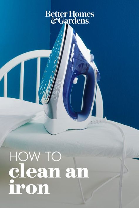 Your iron is likely overdue for a clean. Here's how to clean an iron with natural ingredients. #cleaningtips #howtocleananiron #cleanironplate #bhg Cleaning An Iron, Steam Iron Cleaning, Cleaning Iron Plate, Clean An Iron, Iron Burn, Build A Terrarium, Iron Water, Packing Hacks Clothes, Cleaning Advice