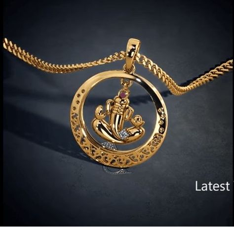 Gold Chain Doller, God Pendants Gold, Gold Pandal For Men, Gold Pendal Design For Men, Ganesha Pendant For Men, Ganesh Locket Pendants, Men Gold Pendant Design, Gold Chain Locket Designs, Lockets Gold Indian