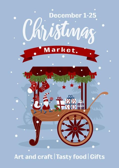 Christmas Advertising Design, Market Banner, Christmas Sale Poster, Christmas Market Stall, Cotton Candy Party, Christmas Poster Design, Christmas Fair Ideas, Christmas Advertising, Advertising Banner