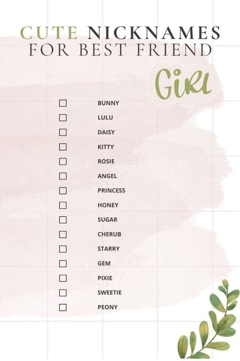 Printable List Of Cute Nicknames for Girl Best Friend Nicknames For Bestfriends, Nicknames For Friends, Girl Best Friend, Nicknames For Girls, Cute Nicknames, Fun Moments, Unique Baby Names, Boy Best Friend, Name List