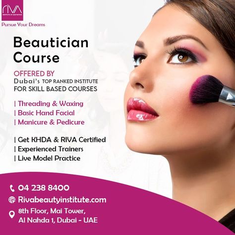 Beautician Course in Dubai 💄💃🏻💫 | Get KHDA & RIVA Certified 🎓👨🏻‍🎓 🌟 Become a Skilled Beautician! Enroll in Our Beautician Course Today! 🌟 💅 Unlock your passion for beauty and turn it into a rewarding career. 👩‍🎨 Master the art of skincare, threading, waxing and nail techniques. 🔥 Learn from experienced professionals and gain insider tips. 🎓 Boost your career prospects with a recognized certification. 🎁 Limited-time offer with exclusive bonuses! Beautician Course, Nail Techniques, Live Model, Beauty Industry, Threading, Manicure And Pedicure, In Dubai, Victoria Secret, Limited Time