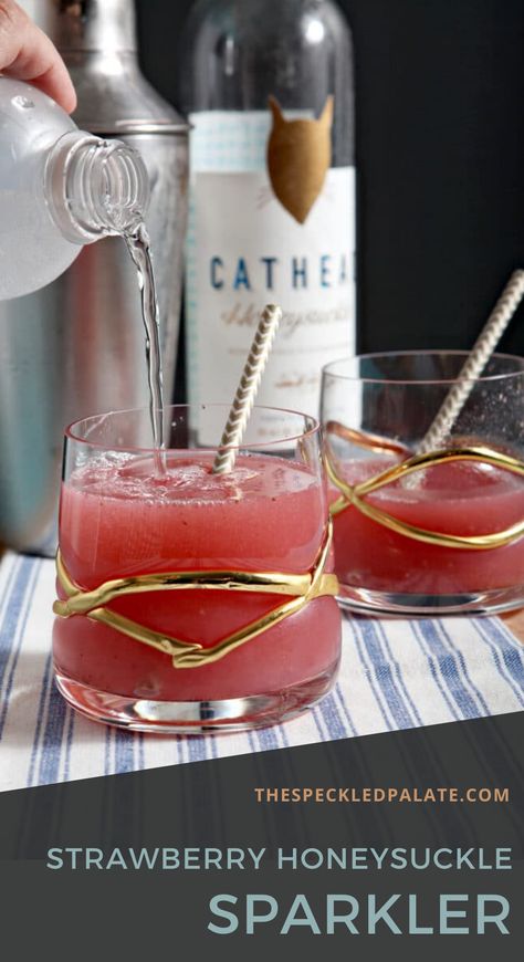 Cat Head Honeysuckle Vodka, Honeysuckle Vodka Recipes, Honeysuckle Vodka Drinks, Honeysuckle Recipes, Strawberry Cocktail Recipe, Alc Drinks, Best Alcoholic Drinks, Yum Drinks, Wild Recipes