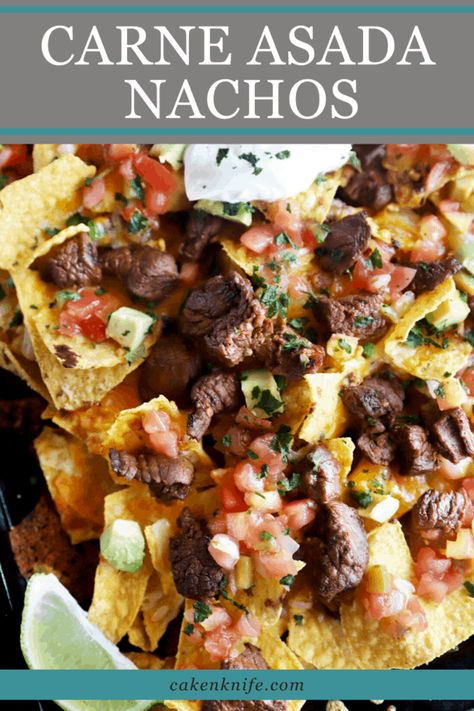 Carne Asada Nachos Recipe, Carne Asada Nachos, Asada Nachos, Hot Day Dinners, The Best Nachos, Best Nachos, Steak Nachos, Nachos Recipe Beef, Nachos Recipe Easy