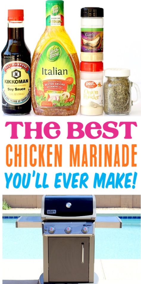 Savory Chicken Marinade Recipe! {Just 5 Ingredients} - The Frugal Girls Margaritas, Italian Chicken Marinade For The Grill, Chicken Marinade For Oven, Chicken On Grill Recipes, Savory Chicken Marinade, Chicken Grill Recipes, Marinated Grilled Chicken Recipes, Chicken Marinade For The Grill, Italian Chicken Marinade