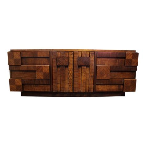 Brutalist Credenza, Lane Furniture, Storage Credenza, Credenza Sideboard, Teak Furniture, Vanity Unit, Sideboard Buffet, Century Furniture, Casegoods