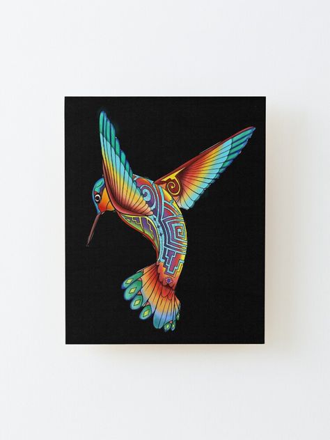 Native American Hummingbird Tattoo, Mexican Graphic Design, Native American Art Projects, Outside Wall Art, Painted Window Art, Hummingbird Illustration, Native American Tattoo, Native Artwork, Native American Paintings