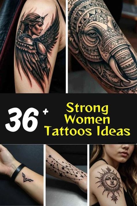 Explore 36+ strong women tattoo ideas that symbolize courage and resilience, featuring empowering designs to inspire your next ink. Women Improvement Tattoo, Quotes Spine Tattoos For Women, Warrior Tattoo Design For Woman, Nordic Tattoo Sleeve Women, Symbol For Warrior Woman, Feminine Shield Tattoo, Warrior Mom Tattoo, Women Worrier Tattoo, Angry Tattoo For Women