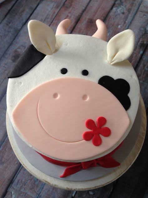 Farm Themed Smash Cake Cow Birthday Cake, Farm Birthday Cakes, Farm Animal Cakes, Cow Cakes, Farm Cake, Cow Birthday, 2 Birthday Cake, Animal Cakes, Animal Cake