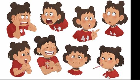 Angry Character Expression, Expression Sheet Character Design, Turning Red Character Design, Pixar Expressions, Annoyed Facial Expression, Turning Red Concept Art, Character Facial Expressions, Character Expression Sheet, Laughing Expression