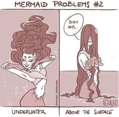 Mermaid Problems, Easy Drawing Steps, Polish Artist, Mermaid Drawings, Fun Illustration, Disney Memes, Mermaid Art, Samara, Cute Comics