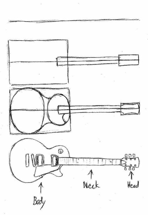 Draw A Guitar, Guitar Easy, Guitar Sketch, Guitar Drawing, Drawing Kids, Trendy Music, Guitar Teacher, Music Signs, Les Paul Guitars