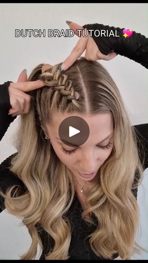 Easy Braided Hairstyles Medium Hair, Dutch Braids To Bun, Front Plaits Hairstyles, Puffy Dutch Braid Tutorial, Easy Hair Braids To Do On Yourself, How To Do A Dutch Braid Step By Step, Dutch Hairstyles, How To Make Dutch Braids, Bjj Hairstyles For Women